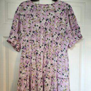 Purple Floral Mini Dress